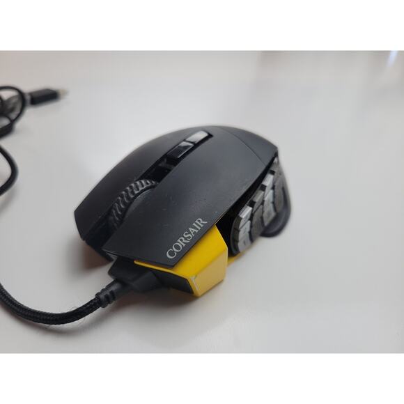 Corsair Scimitar Pro Wired Gaming Mouse Yellow MMO MOBA 12 side buttons - Picture 3 of 8